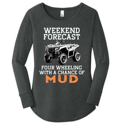 Quad Four Wheeler Weekend Forecast Mud 4 Wheeler Women's Perfect Tri Tunic Long Sleeve Shirt