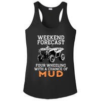 Quad Four Wheeler Weekend Forecast Mud 4 Wheeler Ladies PosiCharge Competitor Racerback Tank