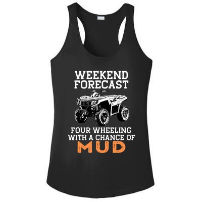 Quad Four Wheeler Weekend Forecast Mud 4 Wheeler Ladies PosiCharge Competitor Racerback Tank