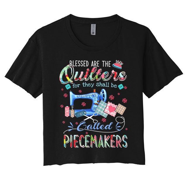 Quilting Gift Blessed Are The Quilters For They Shall Be Crop Top