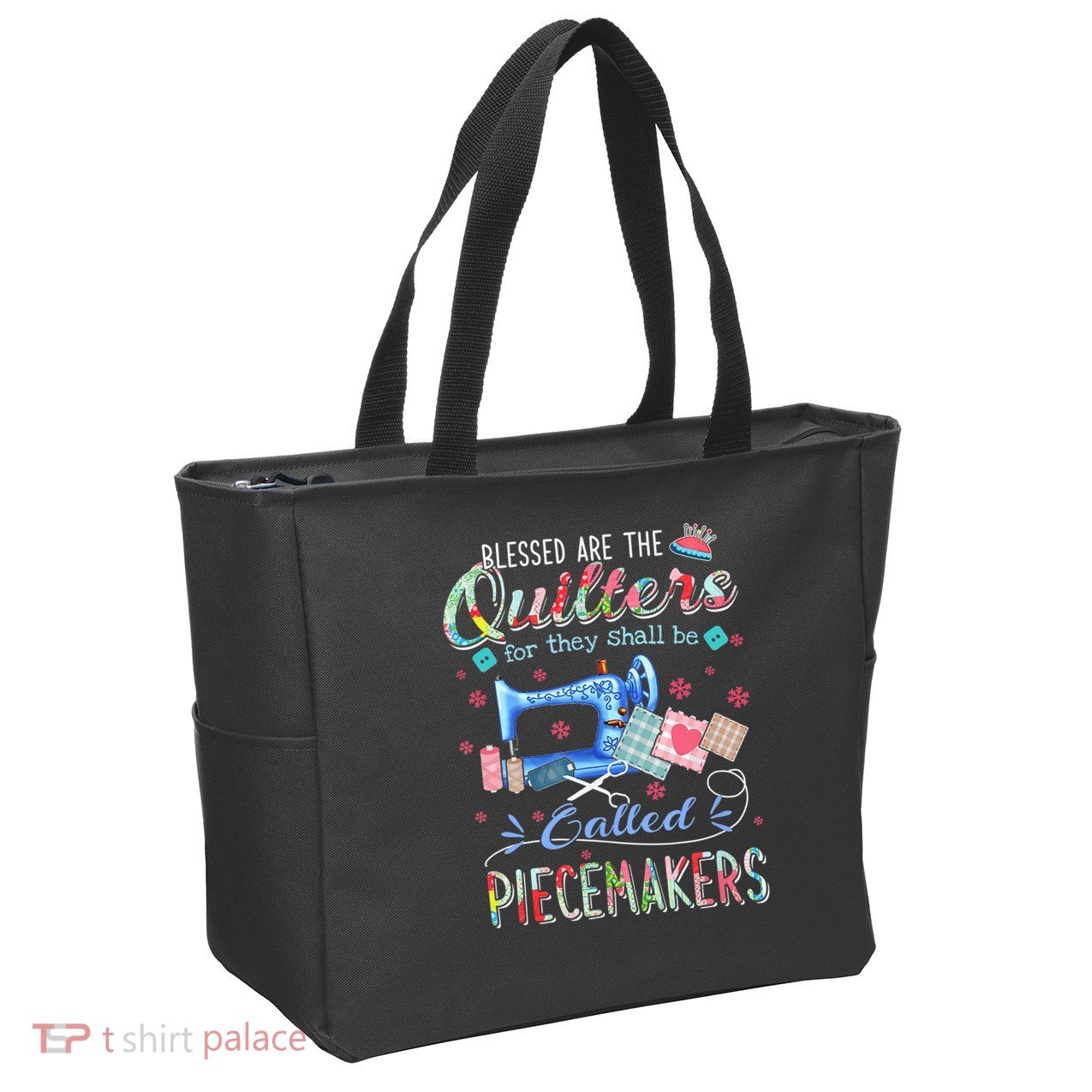 Quilting Gift Blessed Are The Quilters For They Shall Be Zip Tote Bag