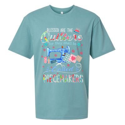 Quilting Gift Blessed Are The Quilters For They Shall Be Sueded Cloud Jersey T-Shirt