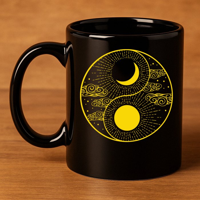 Qi Gong Clothes Tai Chi Qigong Chi Gong Yin Yang 11oz C Handle Ceramic Mug