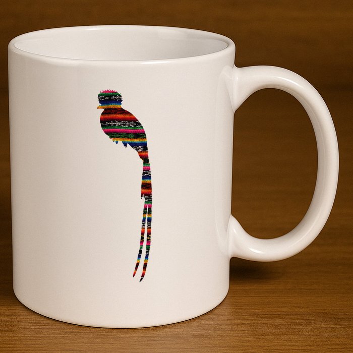 Quetzal Guatemala Chapin Antigua Tikal Tradicional Maya 11oz C Handle Ceramic Mug
