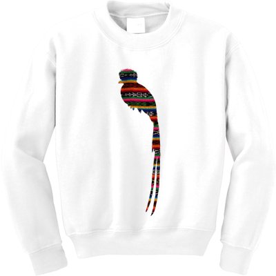 Quetzal Guatemala Chapin Antigua Tikal Tradicional Maya Kids Sweatshirt