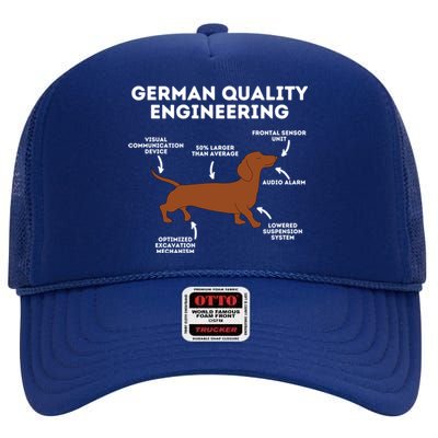 Quality Ger Engineering Gift Dachshund Lover Wiener Dog Funny Gift High Crown Mesh Back Trucker Hat