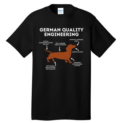 Quality German Engineering Dachshund Lover Tall T-Shirt