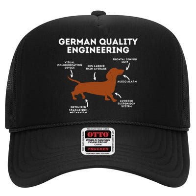 Quality German Engineering Dachshund Lover Wiener Dog High Crown Mesh Back Trucker Hat