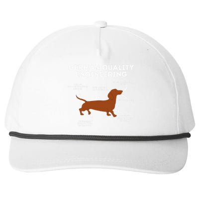 Quality German Engineering Dachshund Lover Wiener Dog Snapback Five-Panel Rope Hat