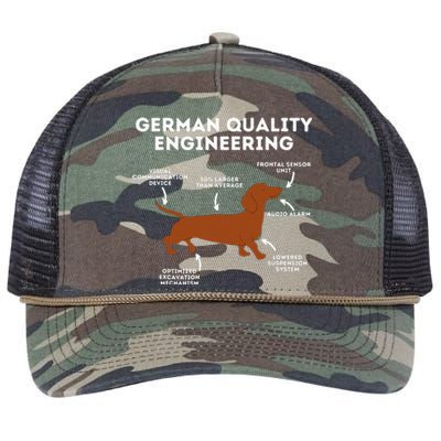 Quality German Engineering Dachshund Lover Wiener Dog Retro Rope Trucker Hat Cap