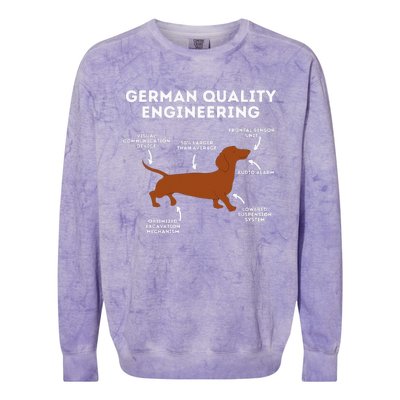 Quality German Engineering Dachshund Lover Wiener Dog Colorblast Crewneck Sweatshirt