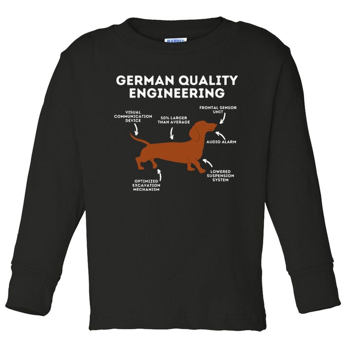 Quality German Engineering Dachshund Lover Wiener Dog Toddler Long Sleeve Shirt