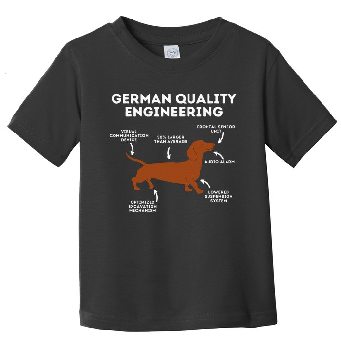 Quality German Engineering Dachshund Lover Wiener Dog Toddler T-Shirt