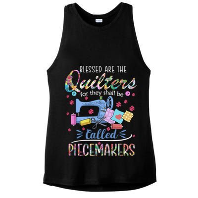 Quilting Great Gift Blessed Are Piecemakers Cool Gift For Quilters Gift Ladies PosiCharge Tri-Blend Wicking Tank