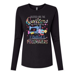 Quilting Great Gift Blessed Are Piecemakers Cool Gift For Quilters Gift Womens Cotton Relaxed Long Sleeve T-Shirt