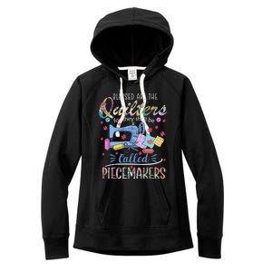 Quilting Great Gift Blessed Are Piecemakers Cool Gift For Quilters Gift Women's Fleece Hoodie