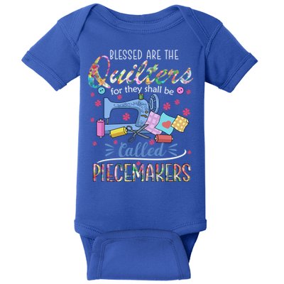 Quilting Great Gift Blessed Are Piecemakers Cool Gift For Quilters Gift Baby Bodysuit