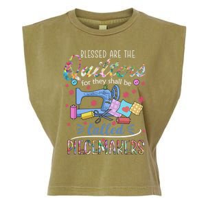 Quilting Great Gift Blessed Are Piecemakers Cool Gift For Quilters Gift Garment-Dyed Women's Muscle Tee