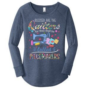 Quilting Great Gift Blessed Are Piecemakers Cool Gift For Quilters Gift Women's Perfect Tri Tunic Long Sleeve Shirt