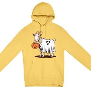 Quirky Goat Ghost Retro Halloween Humor Great Gift Premium Pullover Hoodie