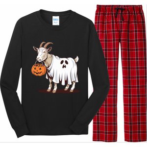 Quirky Goat Ghost Retro Halloween Humor Great Gift Long Sleeve Pajama Set