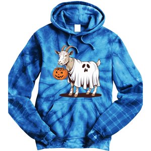 Quirky Goat Ghost Retro Halloween Humor Great Gift Tie Dye Hoodie