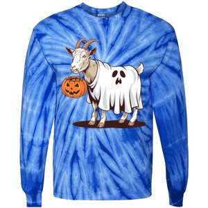 Quirky Goat Ghost Retro Halloween Humor Great Gift Tie-Dye Long Sleeve Shirt