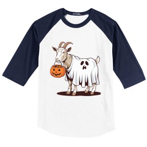 Quirky Goat Ghost Retro Halloween Humor Great Gift Baseball Sleeve Shirt