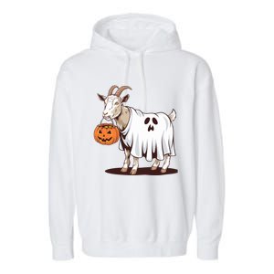 Quirky Goat Ghost Retro Halloween Humor Great Gift Garment-Dyed Fleece Hoodie