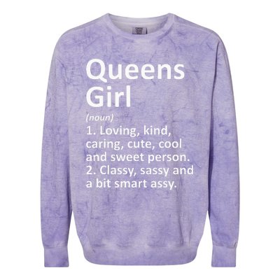 QUEENS GIRL NY NEW YORK Funny City Home Roots Gift Colorblast Crewneck Sweatshirt