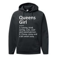 QUEENS GIRL NY NEW YORK Funny City Home Roots Gift Performance Fleece Hoodie