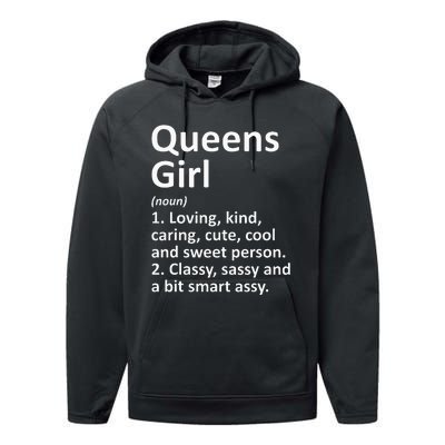 QUEENS GIRL NY NEW YORK Funny City Home Roots Gift Performance Fleece Hoodie