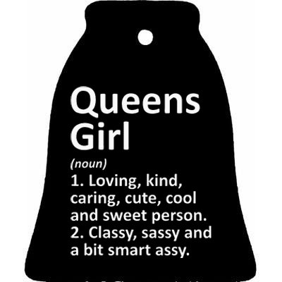 QUEENS GIRL NY NEW YORK Funny City Home Roots Gift Ceramic Bell Ornament