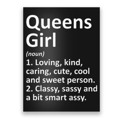 QUEENS GIRL NY NEW YORK Funny City Home Roots Gift Poster