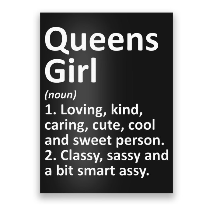 QUEENS GIRL NY NEW YORK Funny City Home Roots Gift Poster