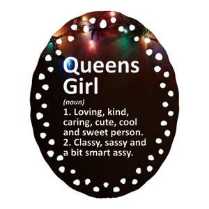 QUEENS GIRL NY NEW YORK Funny City Home Roots Gift Ceramic Oval Ornament