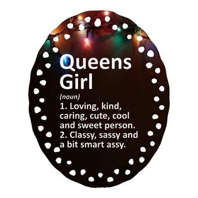 QUEENS GIRL NY NEW YORK Funny City Home Roots Gift Ceramic Oval Ornament