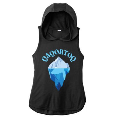 Qaqortoq Greenland Qaqortoq Iceberg Qaqortoq Ladies PosiCharge Tri-Blend Wicking Draft Hoodie Tank