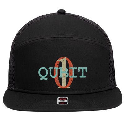 Qubit Gift Quantum Entanglement Computer Physics Computing 7 Panel Mesh Trucker Snapback Hat