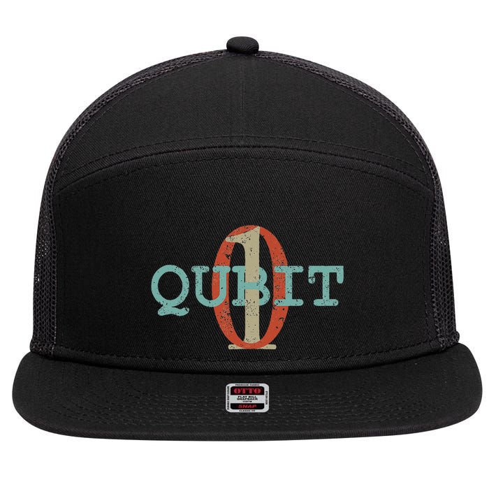 Qubit Gift Quantum Entanglement Computer Physics Computing 7 Panel Mesh Trucker Snapback Hat