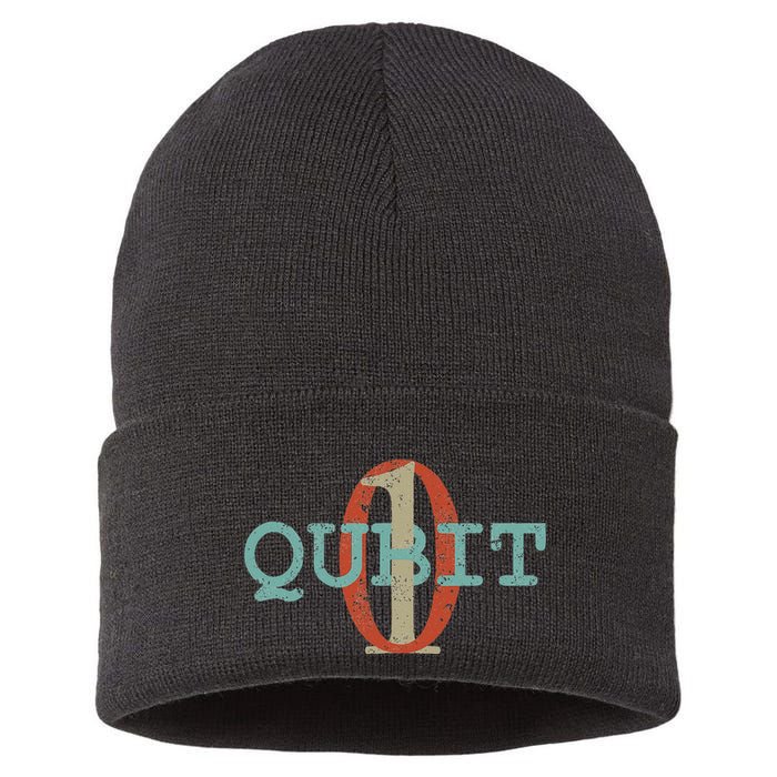 Qubit Gift Quantum Entanglement Computer Physics Computing Sustainable Knit Beanie