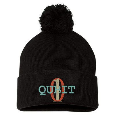 Qubit Gift Quantum Entanglement Computer Physics Computing Pom Pom 12in Knit Beanie