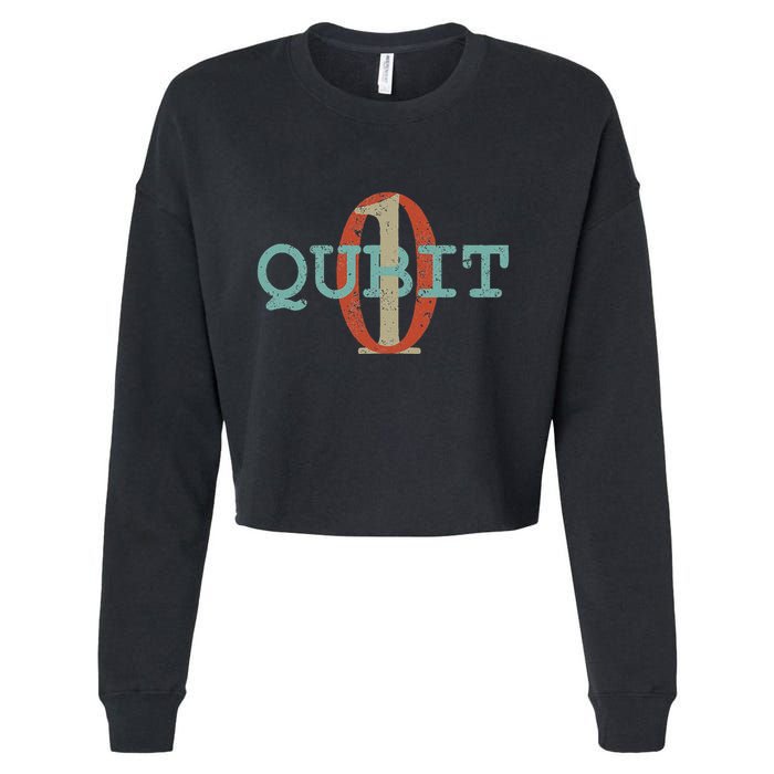 Qubit Gift Quantum Entanglement Computer Physics Computing Cropped Pullover Crew