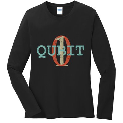 Qubit Gift Quantum Entanglement Computer Physics Computing Ladies Long Sleeve Shirt