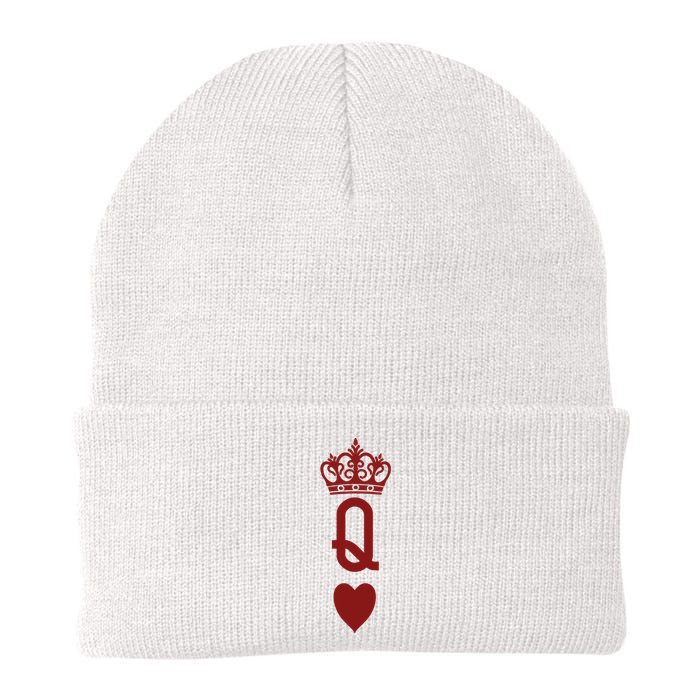 Queen Heart Cool Playing Card Knit Cap Winter Beanie