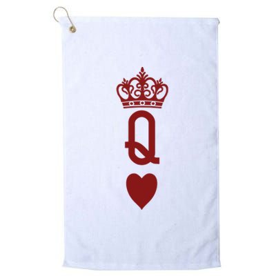 Queen Heart Cool Playing Card Platinum Collection Golf Towel