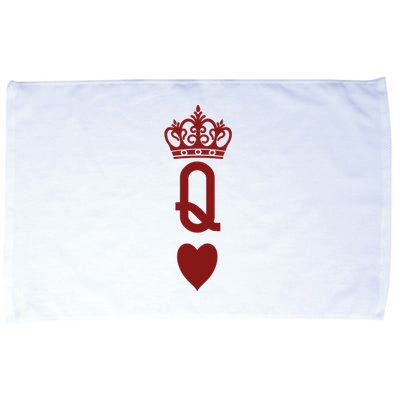 Queen Heart Cool Playing Card Microfiber Hand Towel