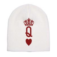 Queen Heart Cool Playing Card Short Acrylic Beanie