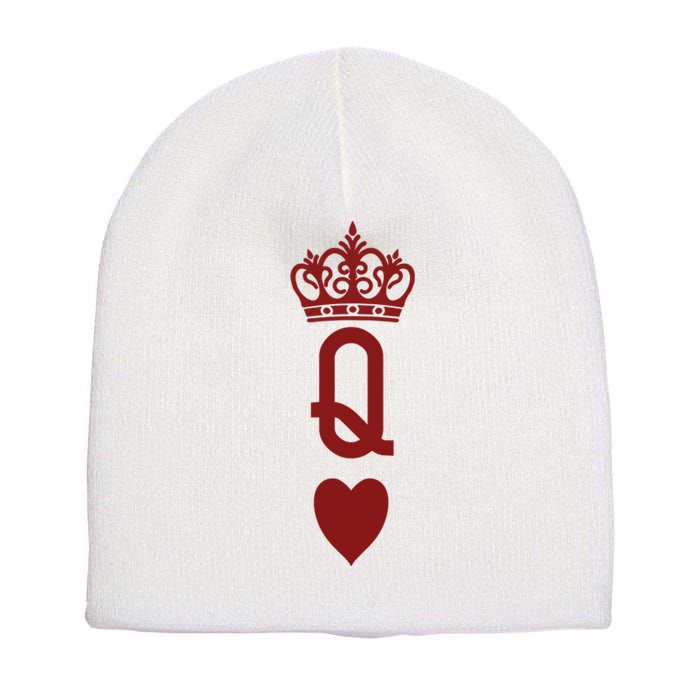 Queen Heart Cool Playing Card Short Acrylic Beanie