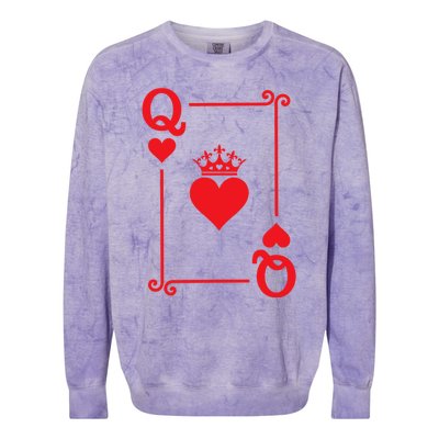 Queen Hearts Card Costume Playing Cards Queen Of Hearts Colorblast Crewneck Sweatshirt